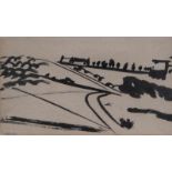 Floris JESPERS (1889-1965) Drawing in East Indian ink Landscape 13,5 x 7,5 cm