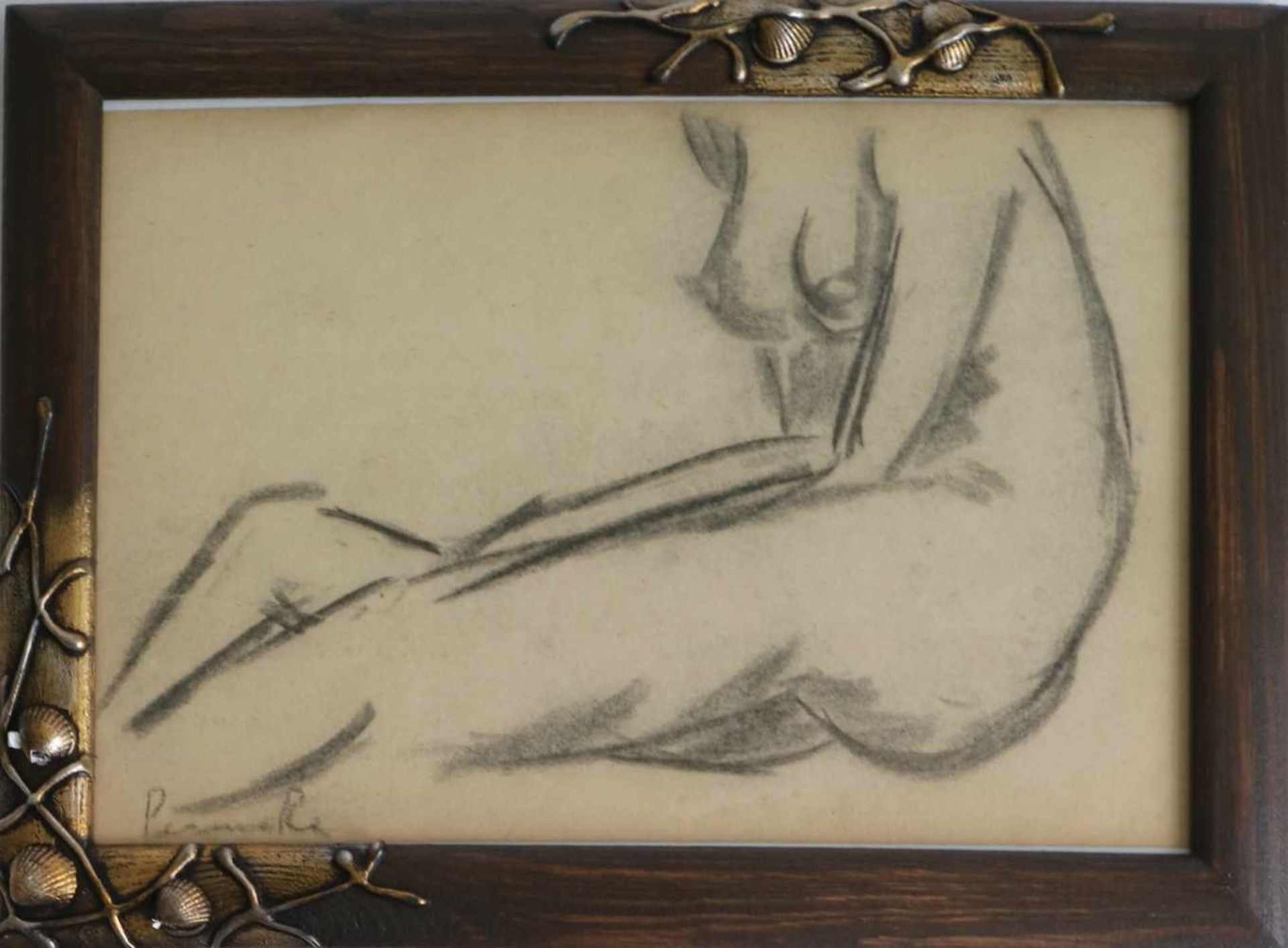 Constant PERMEKE (1886-1952) charcoal drawing Seated nude 29 x 20 cm - Bild 2 aus 3