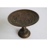 Tazza 19th century bronze with lyrical music scene H 15 dia 18 cm branded monogram
