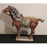Old wooden horse with polychromy H 113 B 133 cm