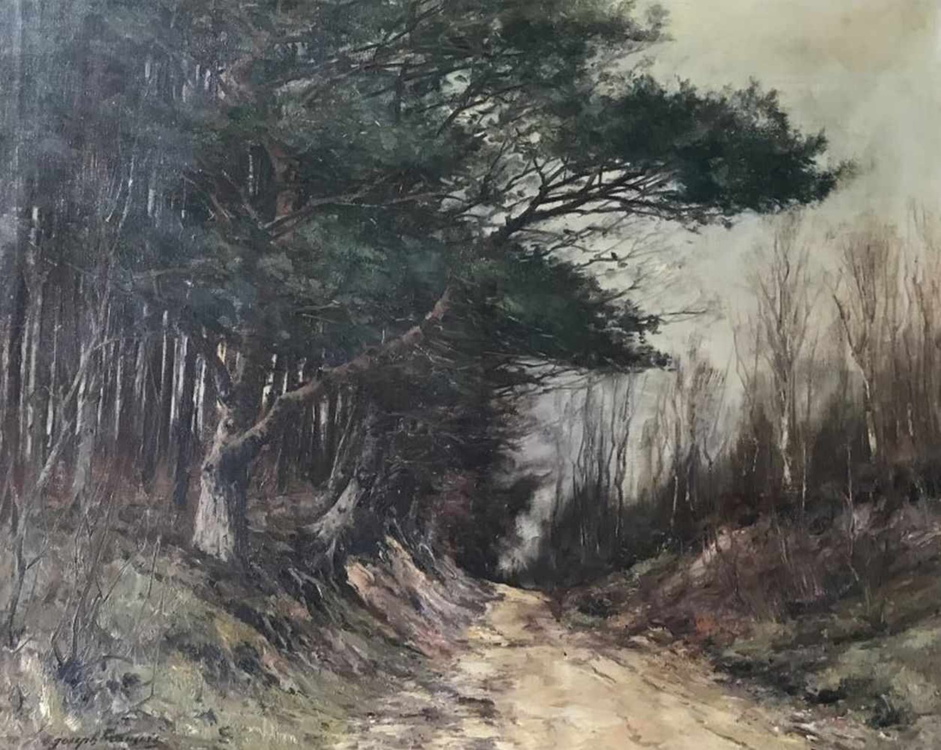Joseph Charles FRANÇOIS (1851-1940) oil on canvas Road in the woods 65 x 83 cm