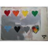 Jim DINE (1935) Poster '8 hearts' 91 x 65 cm signed and dated 1970