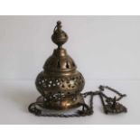 18th century God lamp Necklace 19th century H 21 + 55 cm