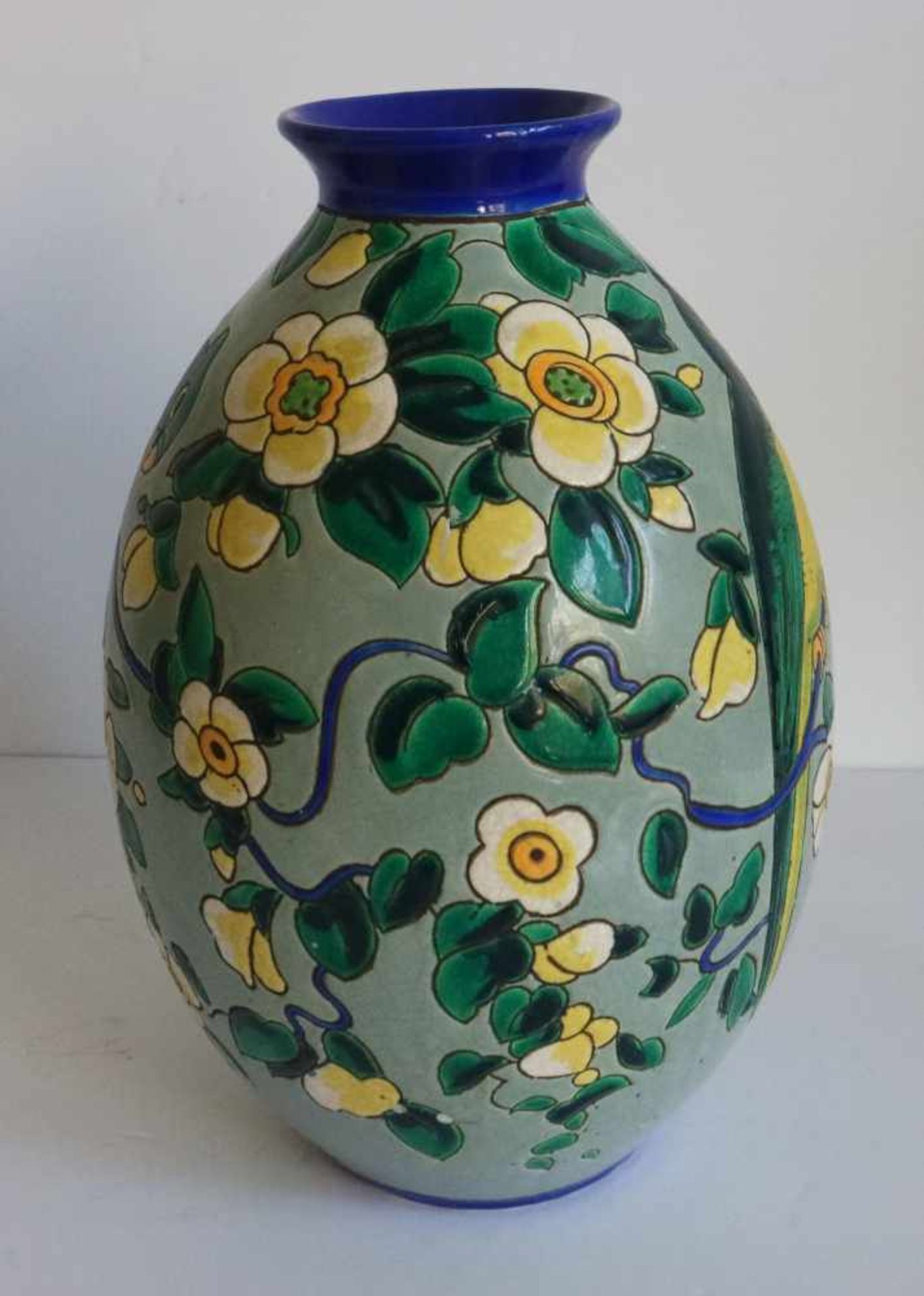 Keramis Boch vase with parrots D 1435 H 30,5 cm - Bild 4 aus 6