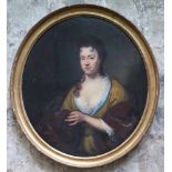 Belgian school oil on canvas Noble lady 17th century 85 x 95 cm flakes