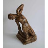 Georges MINNE (1866-1941) Patinated plaster Baigneuse 58 x 31 x 40 cm signed