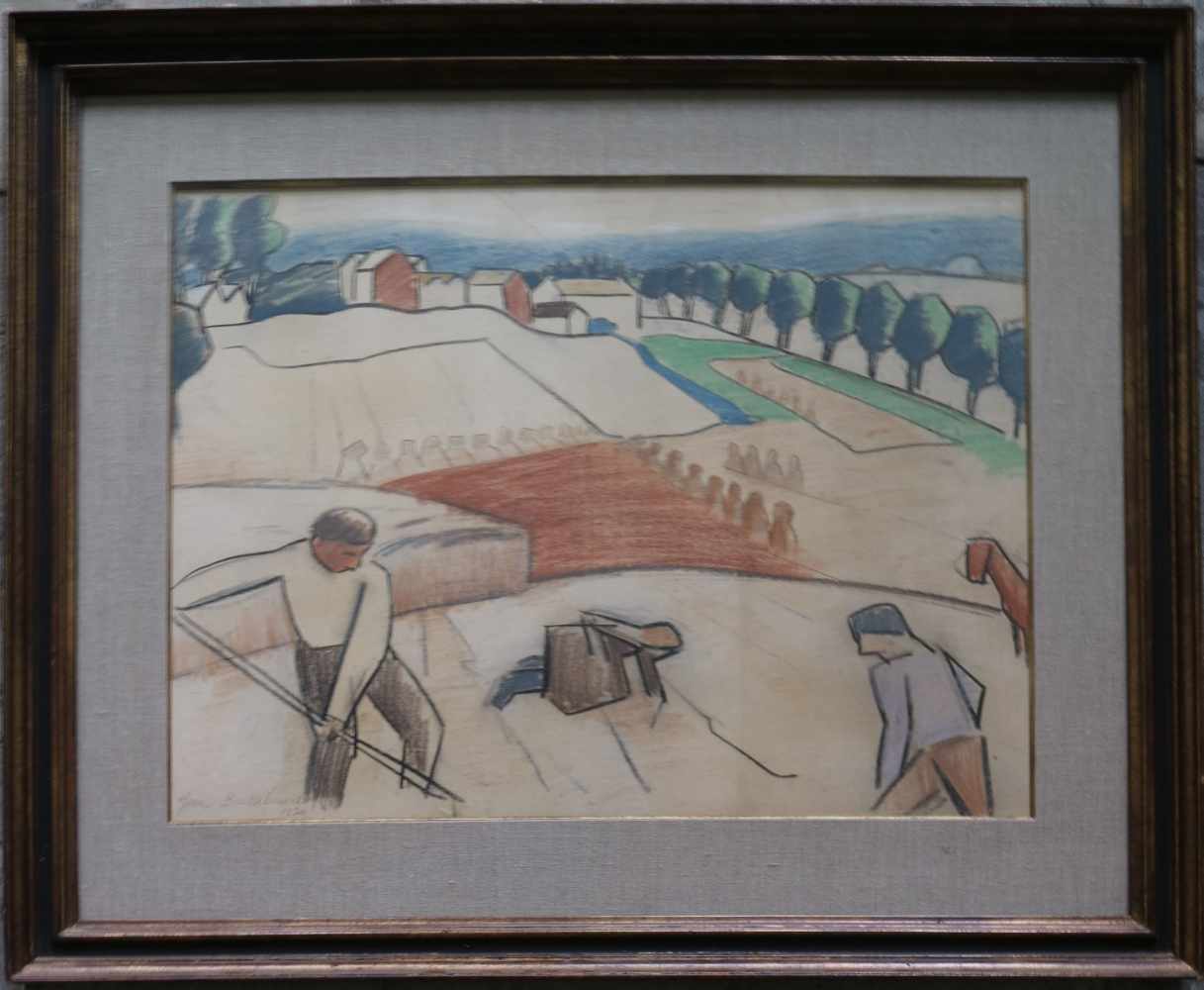 Jean BRUSSELMANS (1884-1953) pastel on paper Fieldwork dated 1920 53 x 72 cm ex Jos Beckers 06/1976 - Image 2 of 3