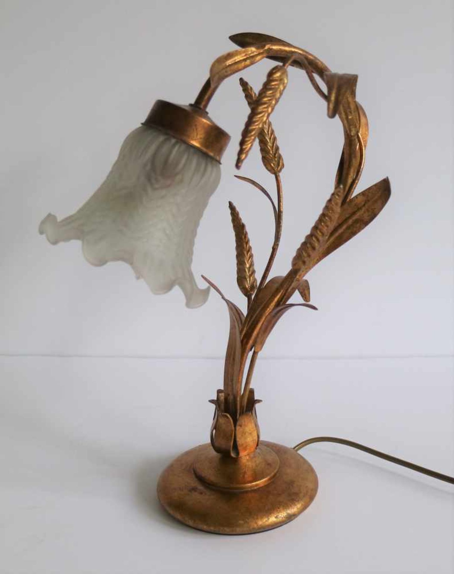 Table lamp with corn hair Hollywood Regency style H 38 cm