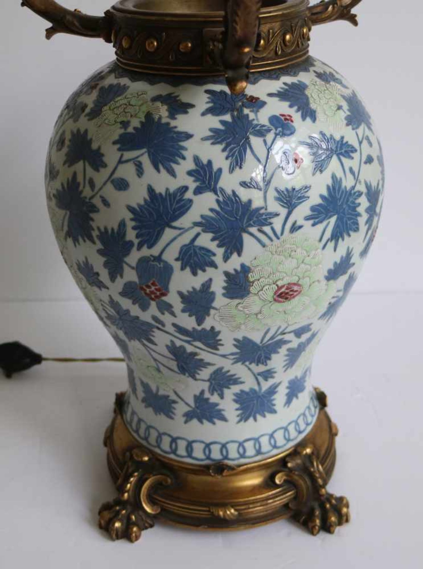 Chinese vase 19th century, transformed into a lamp shade H 97 cm, vaas 30 cm - Bild 3 aus 7