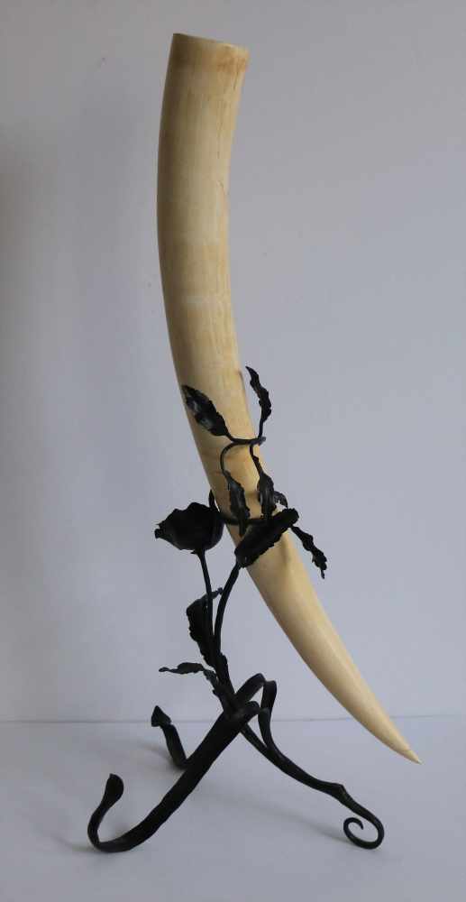 Lode VAN BOECKEL (1857-1944) (attrib.) wrought iron decorative piece with tooth H 88 cm, Tand L 80