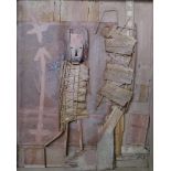 Louis Pons (1927) Assembly, wood, composition 55,5 x 48 x 5 cm