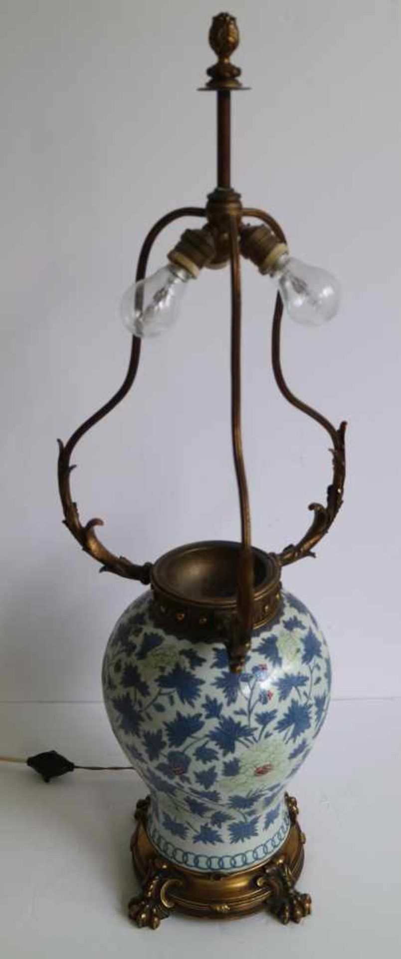 Chinese vase 19th century, transformed into a lamp shade H 97 cm, vaas 30 cm - Bild 2 aus 7