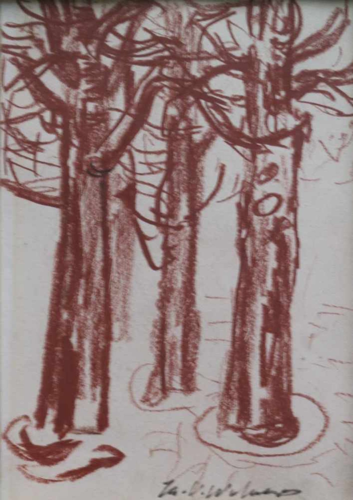 Henri Victor WOLVENS (1896-1977) drawing Trees 11,5 x 16 cm