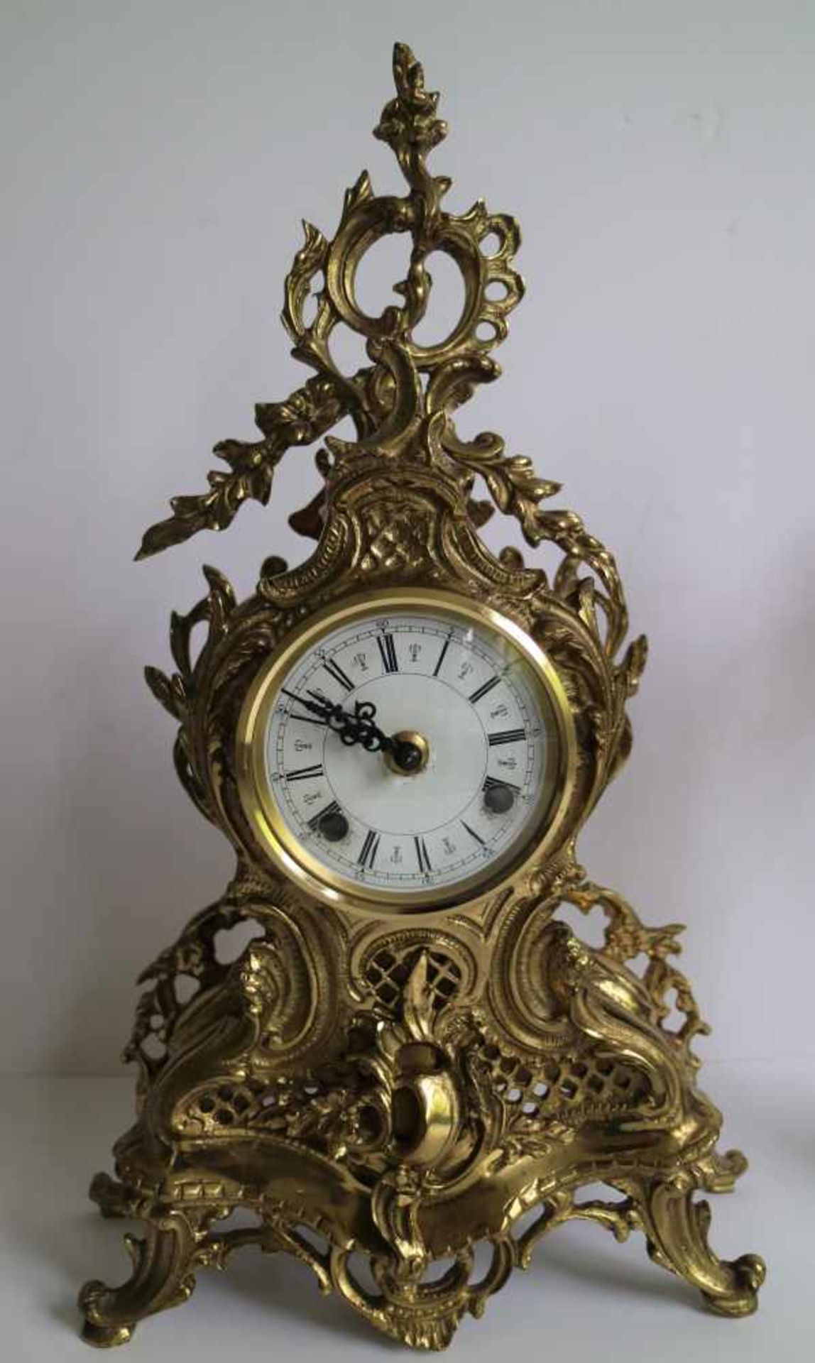 Bronze clock with 2 candlesticks Germany H 43,5 cm - Bild 2 aus 3