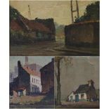 Piet LIPPENS (1890-1981) 3 oil works 27 x 21, 22 x 23 en 30 x 21 cm