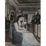 Paul DELVAUX (1897-1994) Color etching from Les pays de miroirs n ° 44/45 26,5 x 34,5 cm