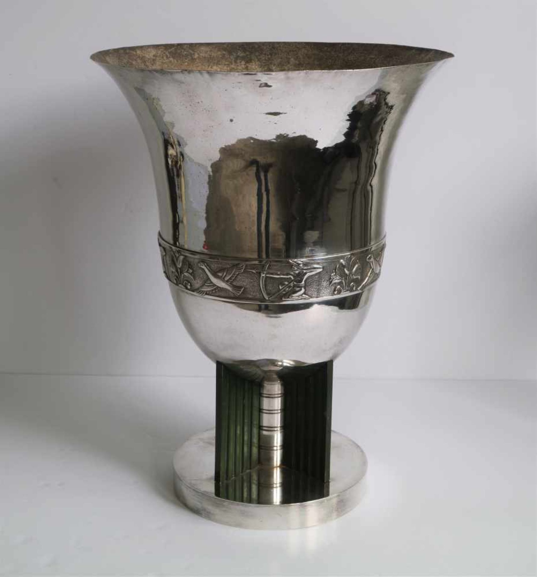 Art Deco Lampadaire Silver-plated, French, ca 1930 H 48,5 dia 38 cm