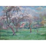 Albert SIRTAINE (1869-1959) oil on canvas Flowering orchard 60 x 45 cm