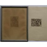 Floris JESPERS (1889-1965) Lot of 2 etchings n ° 20/100 and 25/100 7 x 9,5 en 9,5 x 7 cm signed in
