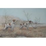 Léon DANCHIN (1887-1938) lithograph Hunting dogs 37 x 58 cm