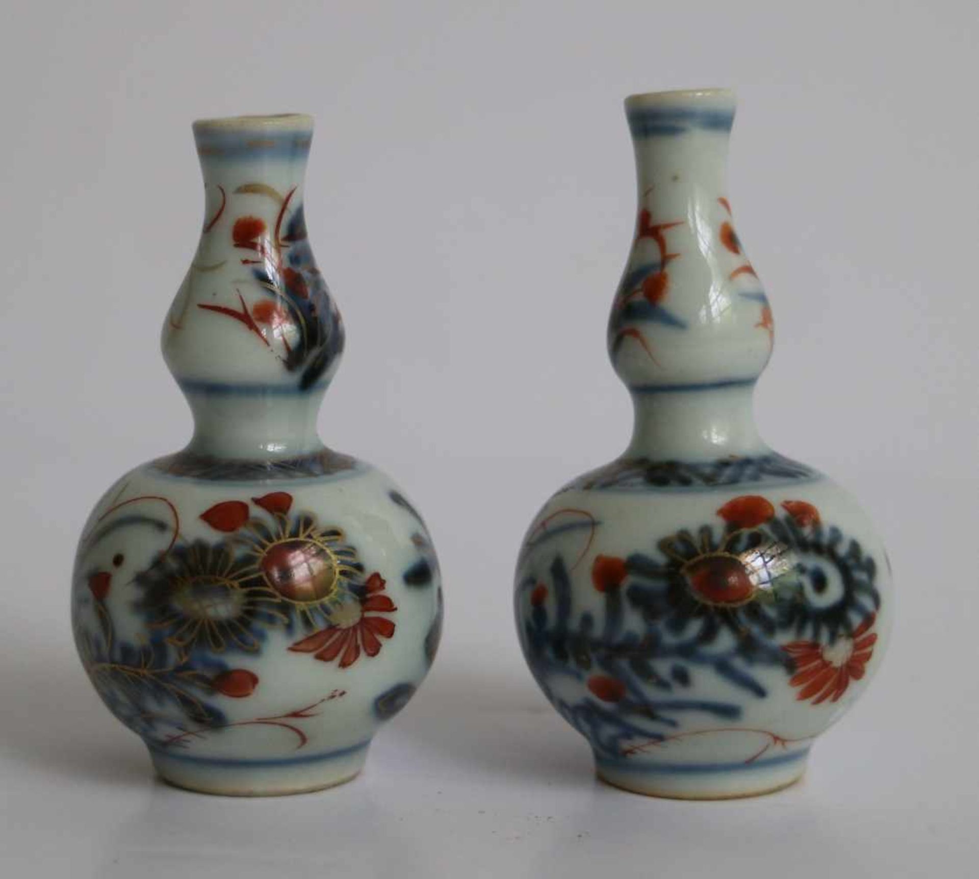 Chinese calabas vases Imari double calabas vases H 6,5 cm