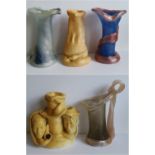 Rémo PINTUS (1938-2002) Lot of 5 vases H 32 tot 40 cm