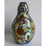 Charles CATTEAU (1880-1966) vase D 1109 H 28,5 cm signed