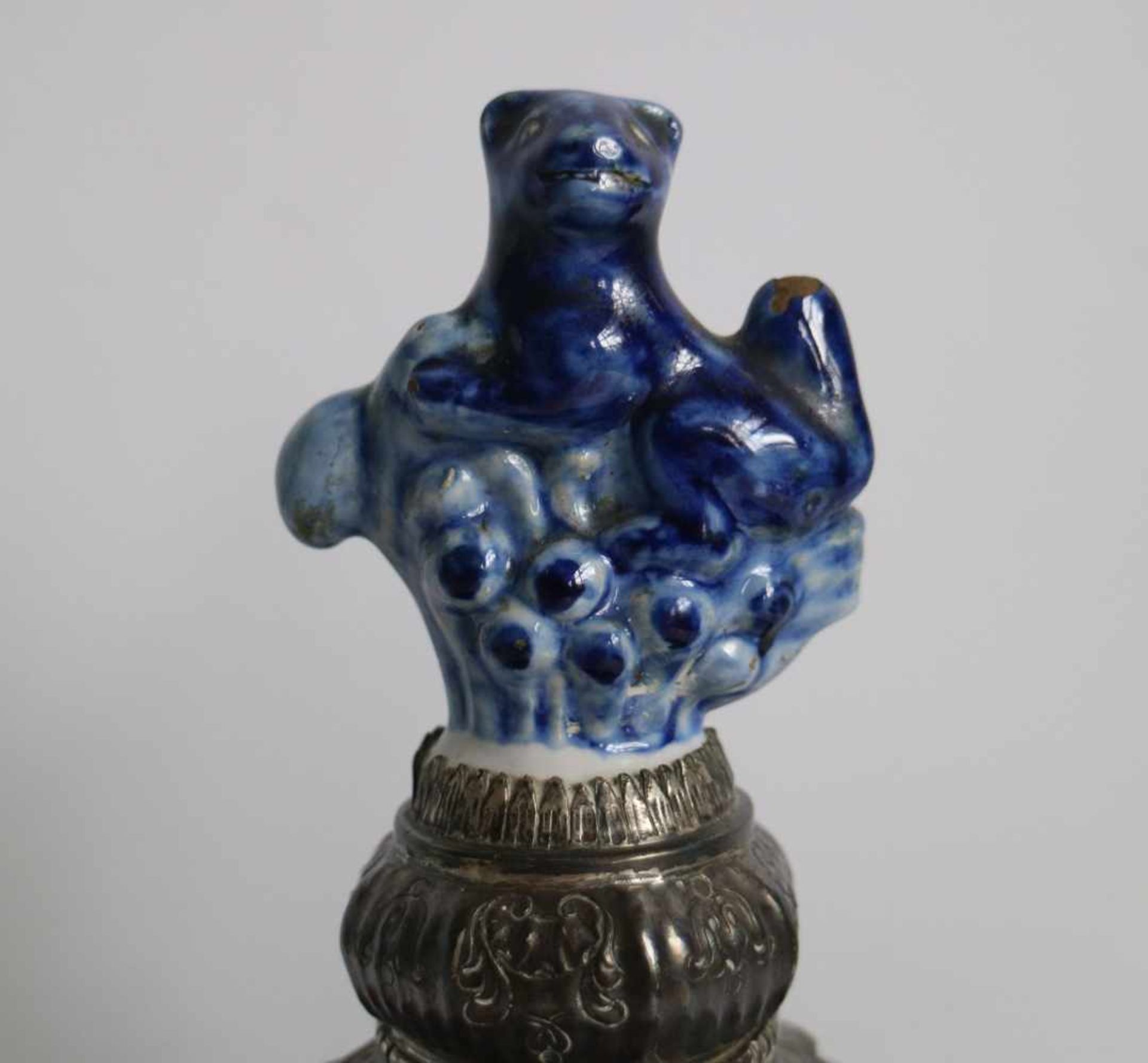 Delft vases and added Inkwell with silver mount 18th century H 20 en 16,5 cm - Bild 3 aus 6
