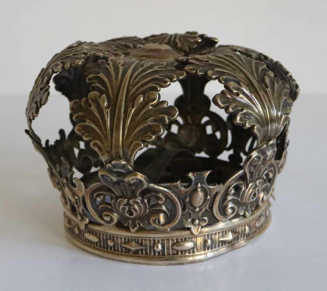 Silver crown baby Jesus, 19th century, 70 grams H 7 dia 10 cm - Image 2 of 6