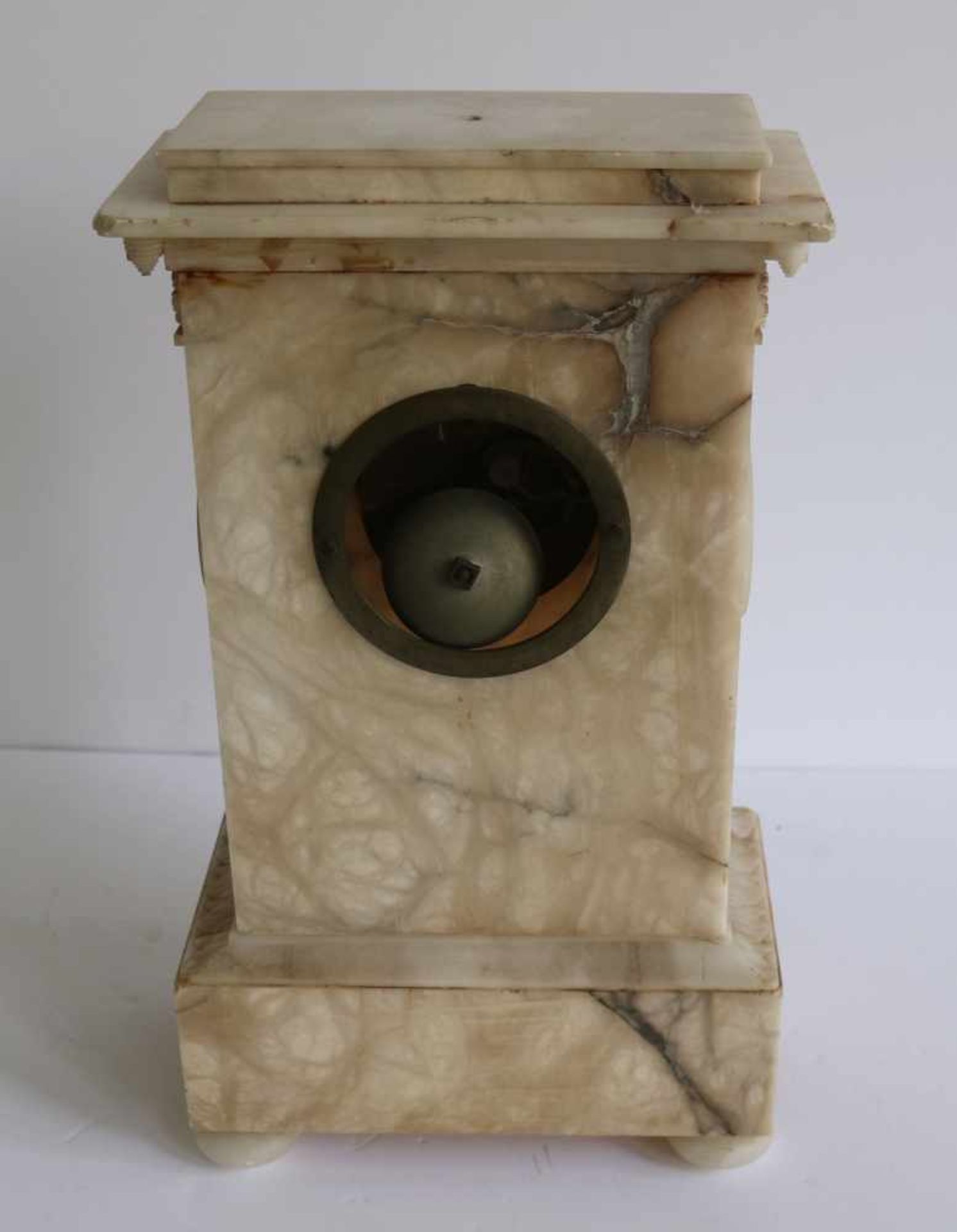 Charles X clock alabaster H 38,5 cm - Image 4 of 5