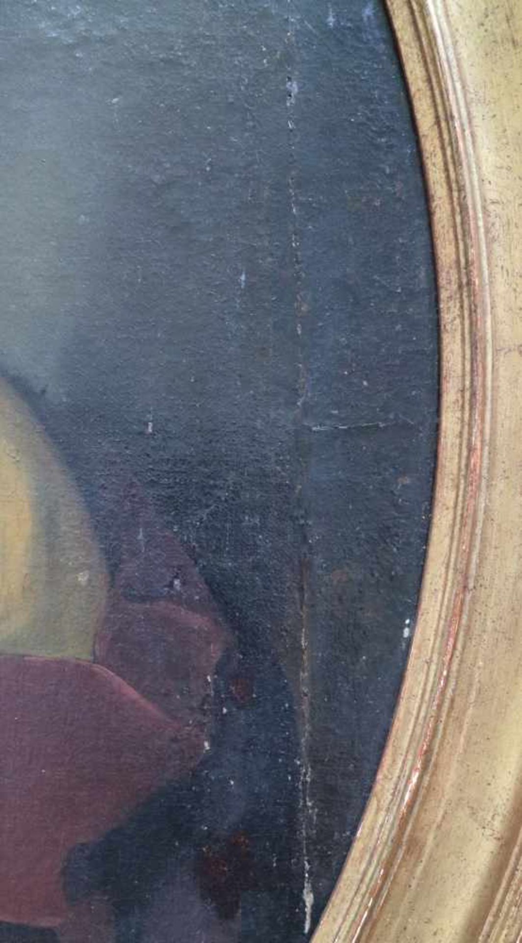 Belgian school oil on canvas Noble lady 17th century 85 x 95 cm flakes - Bild 3 aus 6