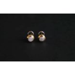 Gold earrings Bicolor with diamonds Brilliants 0.35 Kt, 8.3 gr 18 Kt gold