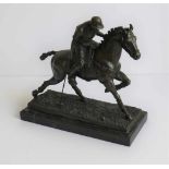 John WILLIS-GOOD (1845-1879) Bronze sculpture 'Polo player on horseback' 32,5 x 13,5 x 30,5 cm