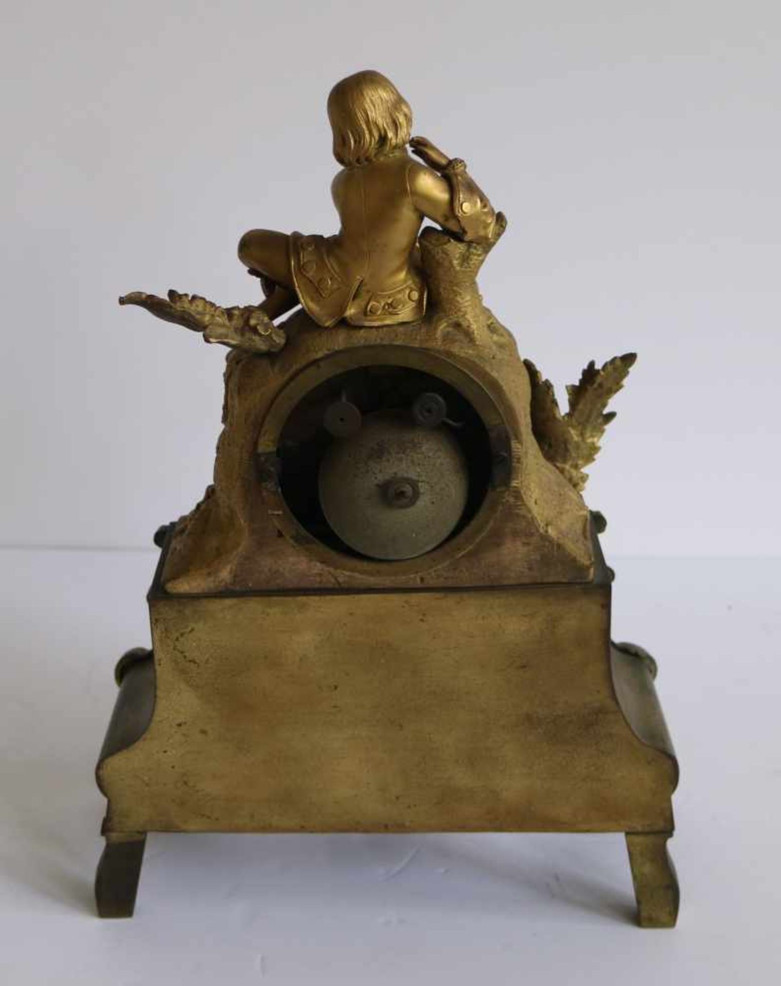 Louis Philippe clock under glass bell jar and artificial bronze H 35 en 42 cm - Bild 3 aus 6