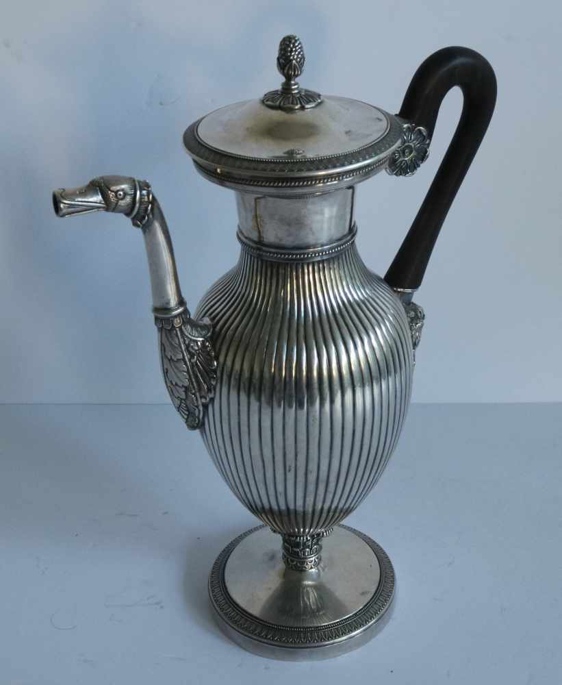 Silver coffee pot Brussels, after Dutalis model, 2nd quarter of the 19th century H 32,5 cm not