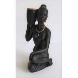 African woman Patinated plaster H 27 cm