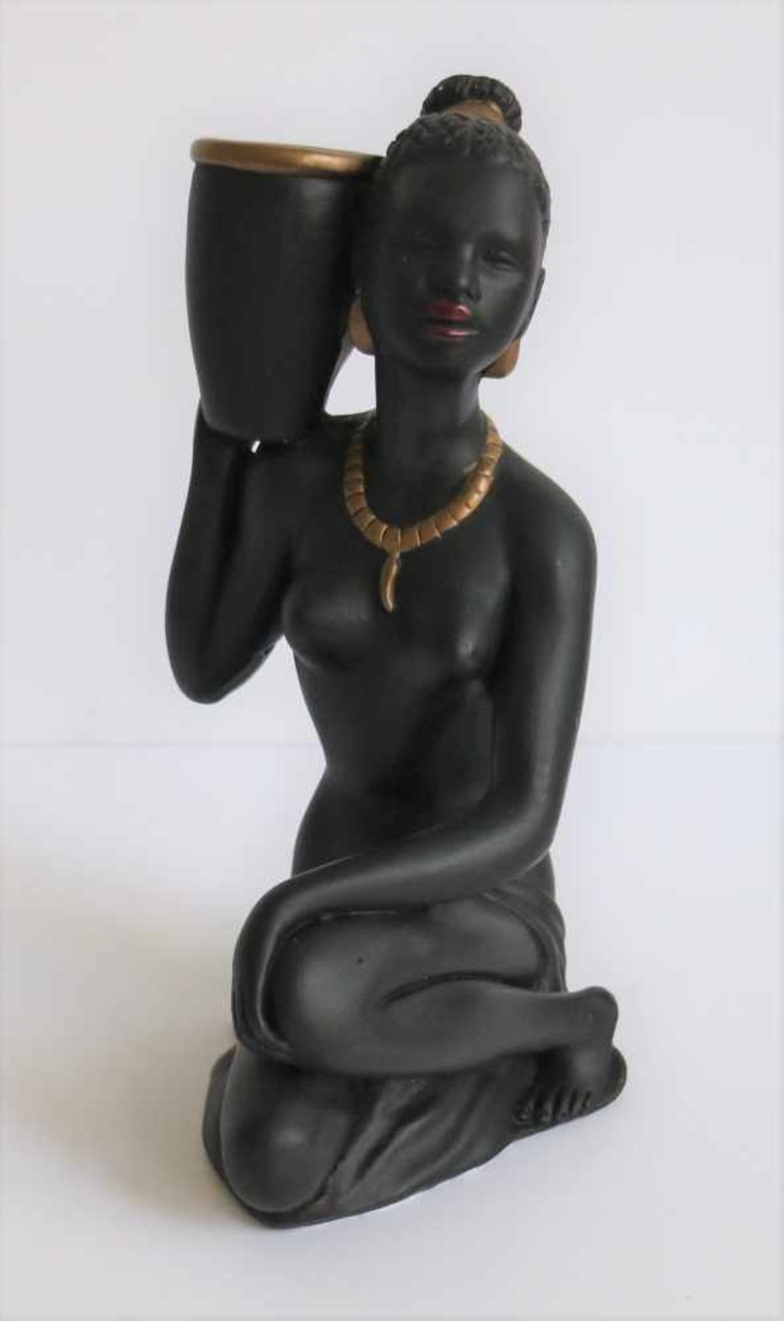 African woman Patinated plaster H 27 cm