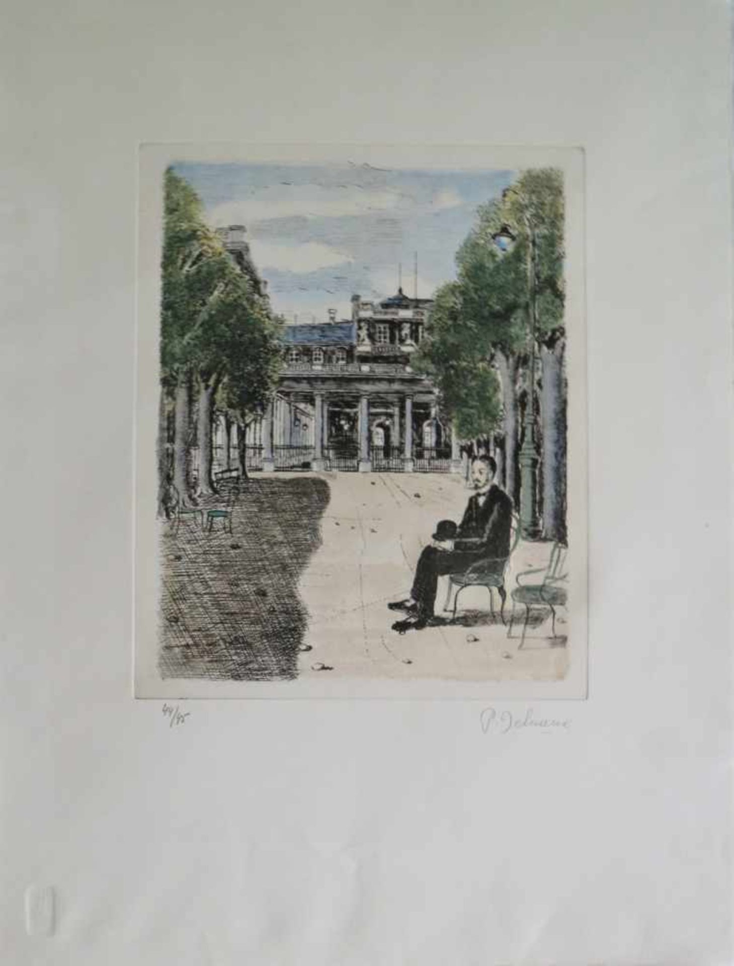 Paul DELVAUX (1897-1994) etching from Le Pays Des Miroirs n ° 44/45 27 x 35 cm - Bild 2 aus 3