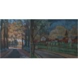 Julien VAN LANGENHOVE (1920-1986) Pastel (2) Landscape and Road 33,5 x 44 en 44 x 43,5 cm