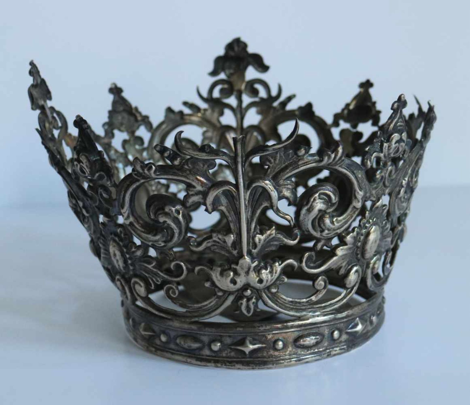 Silver Madonna Crown 19th century, 88 grams H 11,5 dia 16 cm - Bild 3 aus 5