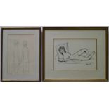Pierre DEVOS (1917-1972) lot of 2 drawings