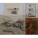 Lot drawings Van Paemel, Jean Louis Forain, Jules De Sutter 41 x 54, 28 x 21,5, 20 x 27 en 26,5 x