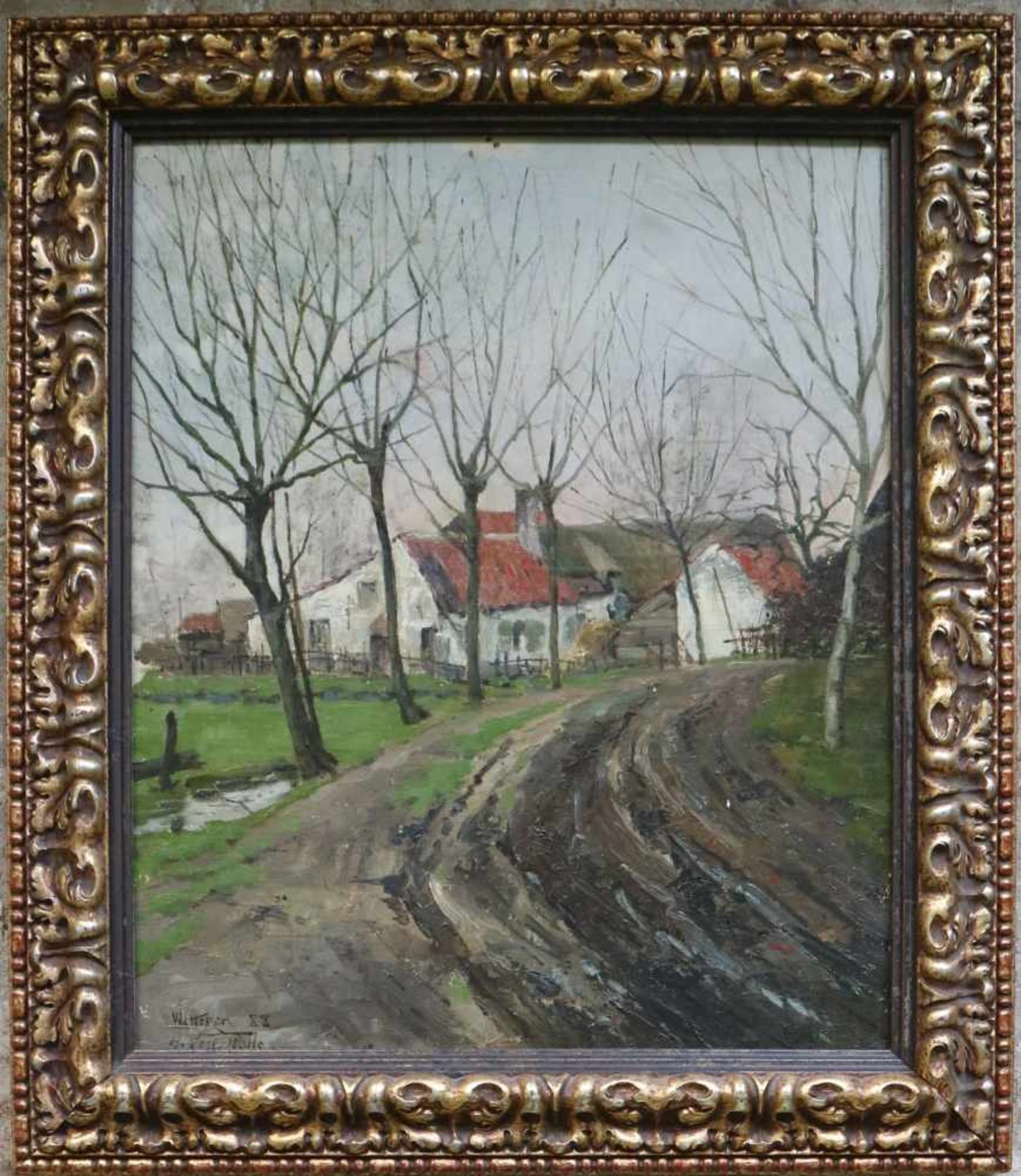 Henri VAN MELLE (1859-1930) oil on canvas Farm 50 x 61 cm - Bild 2 aus 4