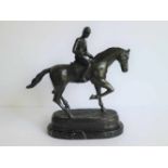 Bronze horse with jockey Bronze horse with jockey H 32 cm