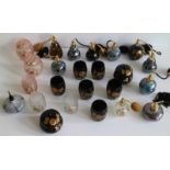 Large lot of perfume bottles and jars H 8,5 tot 15,5 cm