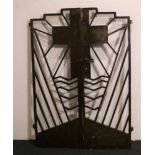 Art deco gate iron, from Wetteren baptistery H 164 B 115 cm