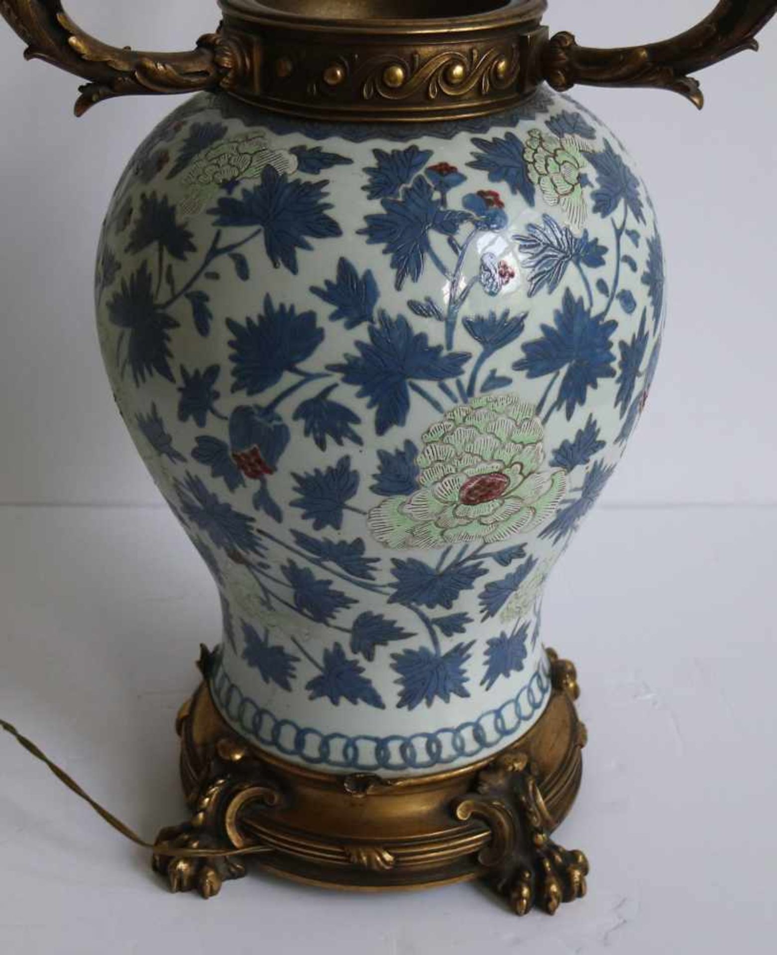 Chinese vase 19th century, transformed into a lamp shade H 97 cm, vaas 30 cm - Bild 5 aus 7