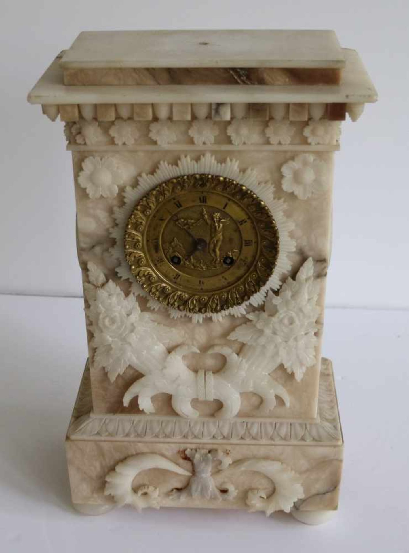 Charles X clock alabaster H 38,5 cm