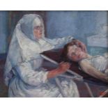 François PYCKE (1890-1960) oil on canvas Nursing 60 x 50 cm