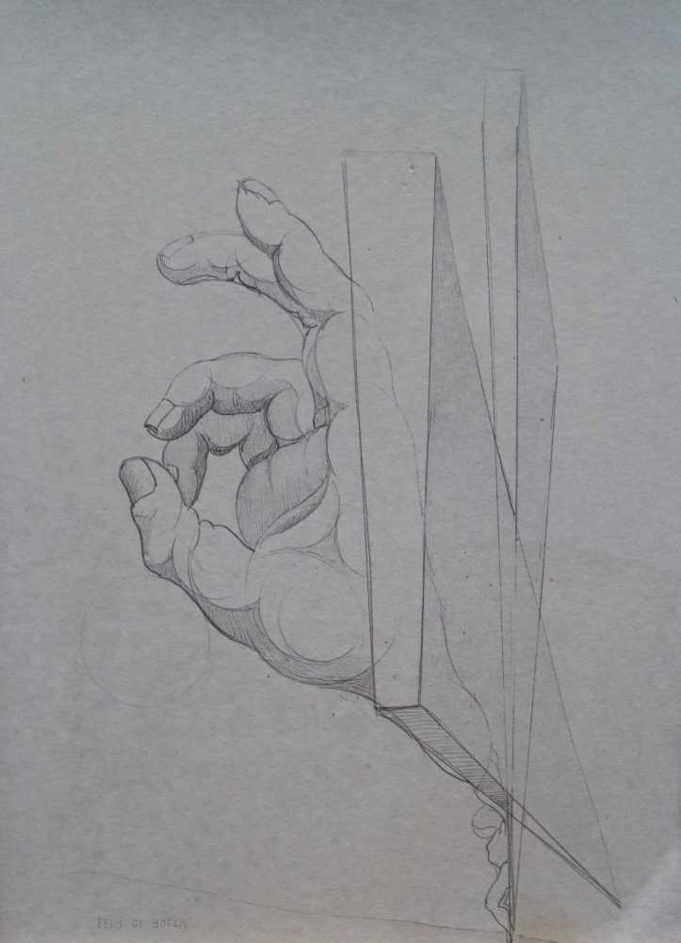 Félix DE BOECK (1898-1995) pencil drawing Hand 30 x 43 cm